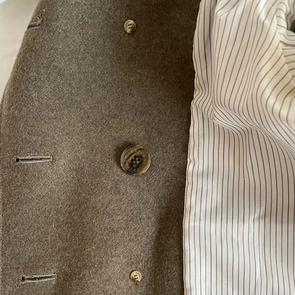 Gryphon New York Olive Shrunken Wool Pea Coat Double Breasted Size XS - Picture 7 of 12